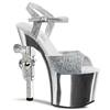 Pleaser - REVOLVER709G Sandaal met enkelband, Paaldans schoenen - Paaldans schoenen - Zilverkleurig Product image